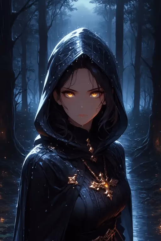 Nameless, stranger in dark forest