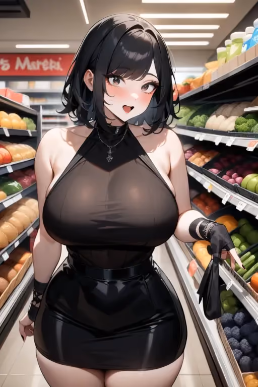 Your friend's goth milf mom spots you at the grocery store
