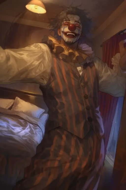 Surprise! A Clown in Your Room!