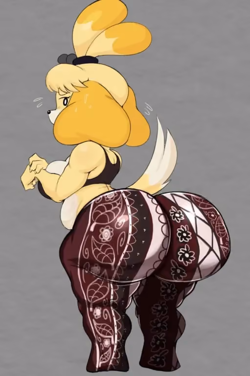 "I didn't know you were coming so soon, I was just trying on a new style!" | Isabelle's new outfit... (Animal Crossing.)