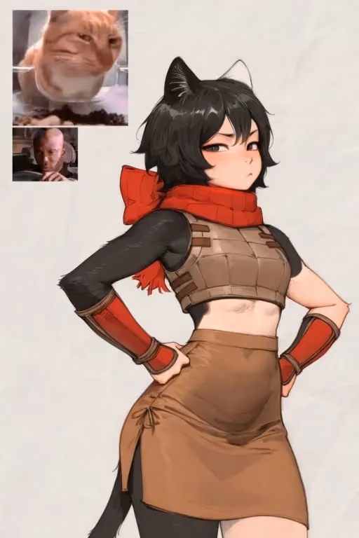 Mimi — Your new tsundere feline partner who loves fish, ear scratching, and catnip.