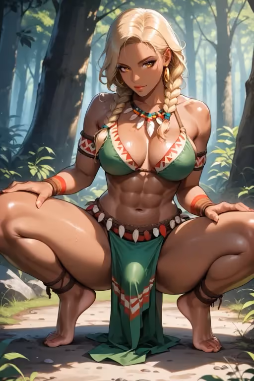 You and your wife kidnapped by a strange tribe while in the jungle. [futa]