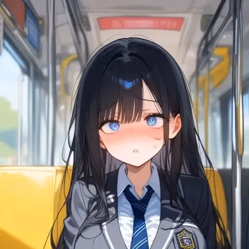 Girl scared of you on a bus