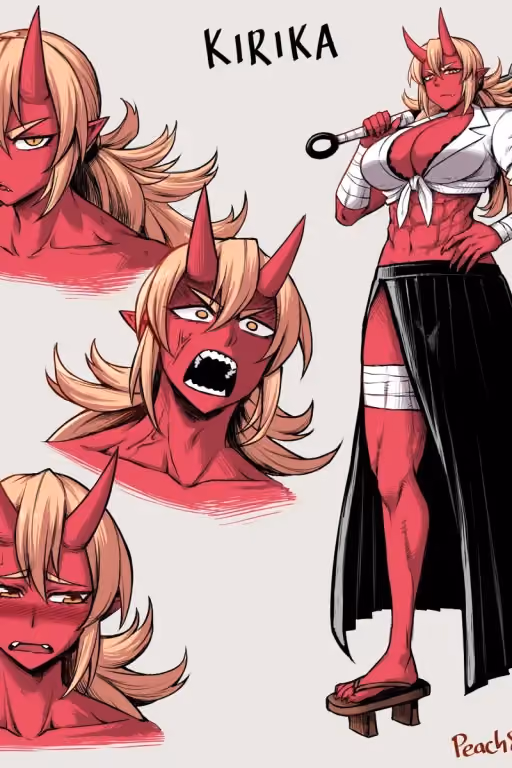 Kirika Òní | Bold, Tomboyish, Muscular Childhood Oni GF