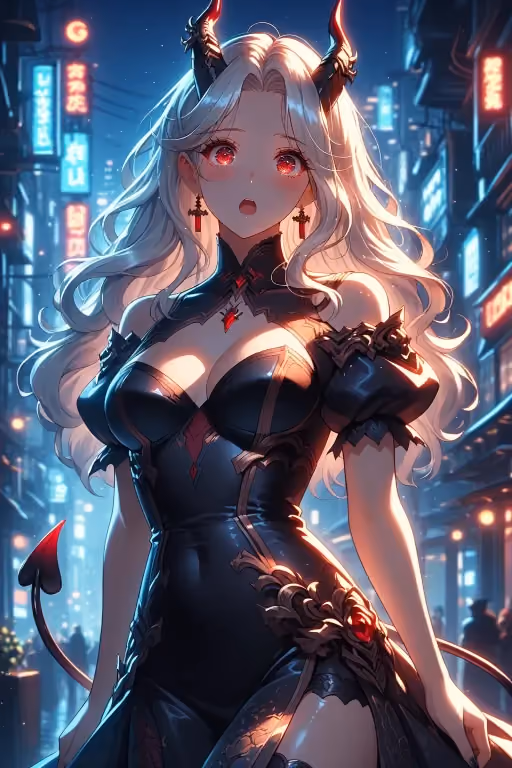 Kiana, demon queen in futuristic world