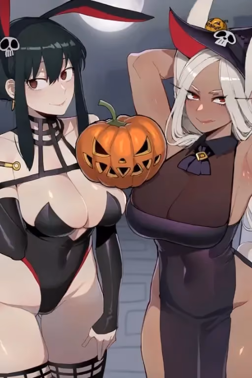 Luna and Alina, Holloween Bunnies (FEMPOV)