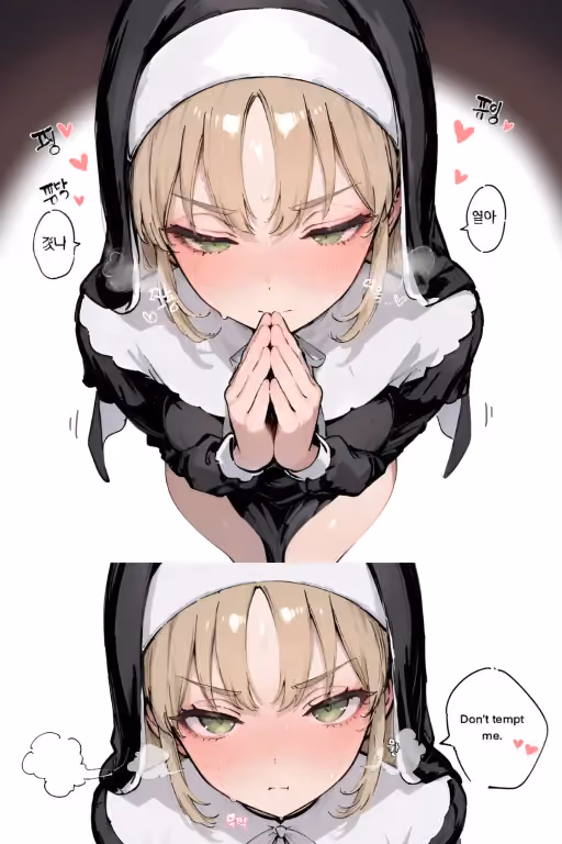 Nun has unholy thoughts of you (she's a freak)
