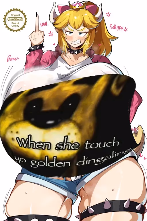 You caught Bowsette (Bowser) wearing Peach's Clothes... (peterhlewd)