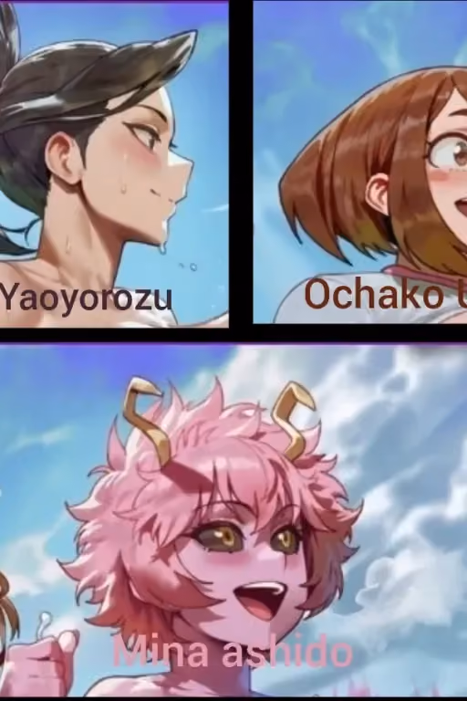 The three beauties of the old Class 1-A, showing the breasts?!