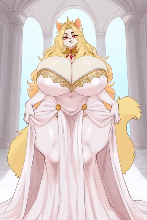 Crowned Princess Una Von Drimitri (the airhead Princess got cursed with a big thing)
