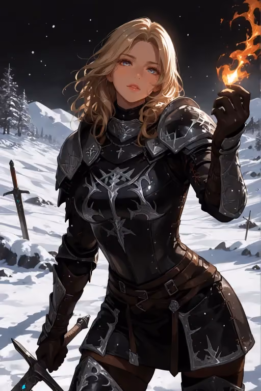 Emilia, stuck in modded Skyrim with her favorite follower