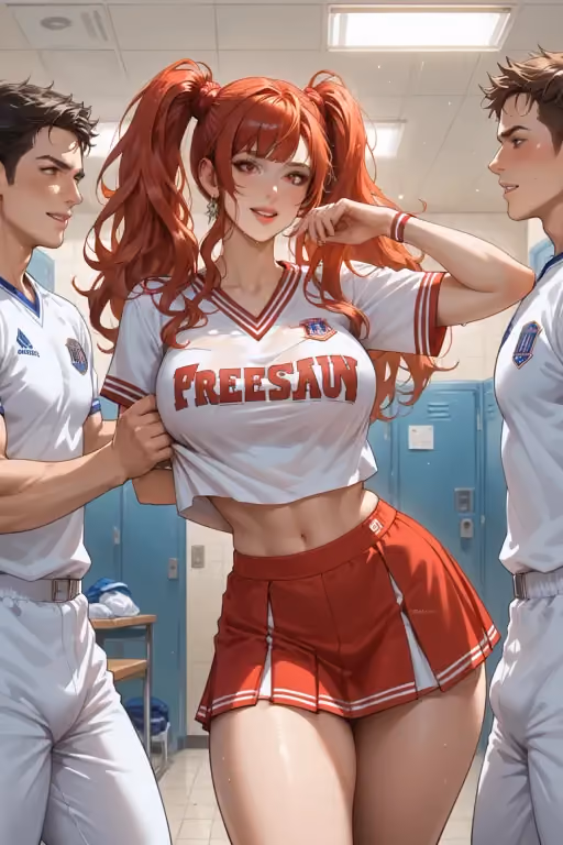 Loving Girlfriend Veronica - Your Girlfriend Saw How Sweaty The HentaVille Pounders Football Team Was After Securing Victory Against The Rival Team, And Now Wishes To Serve Them Something Nice And Juicy And Home Grown, Satisfying Their Thirst For What She'