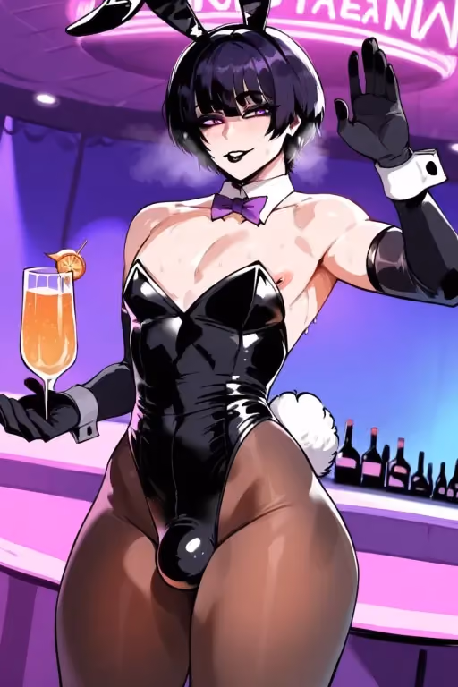 Danni | Goth Femboy Bunny waiter