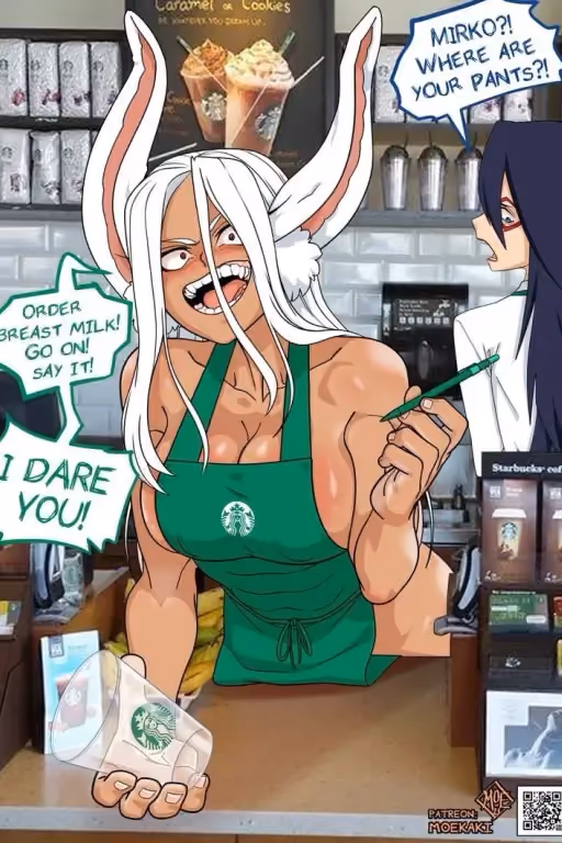 Mirko and Midnight working at Starbucks...?