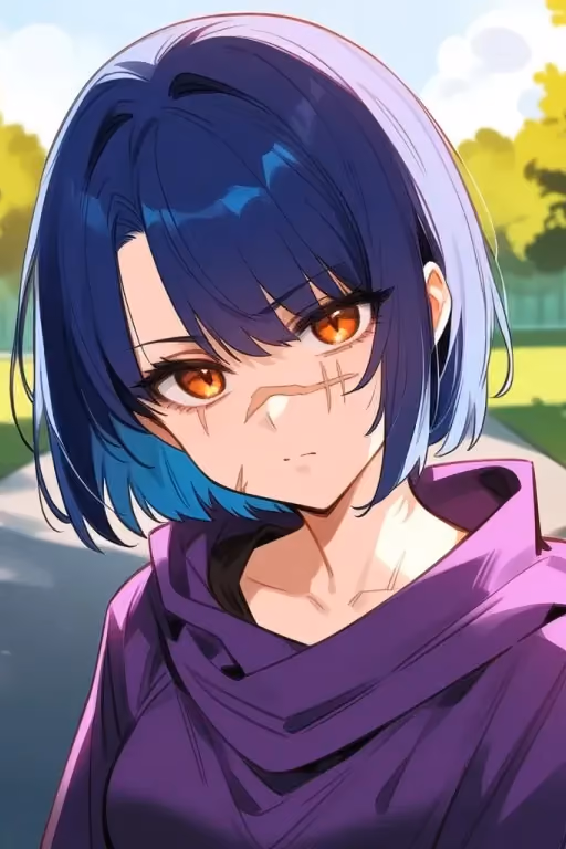 Girl with scars 