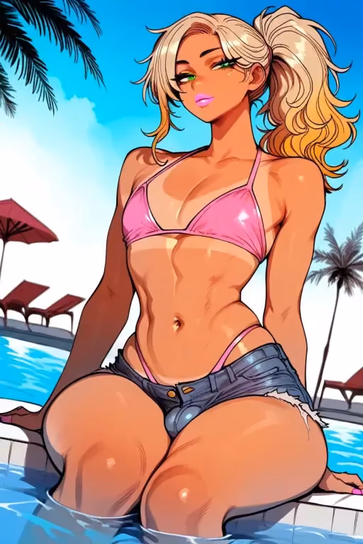 Ash | Femboy Gyaru / Bimbo at the Pool Party