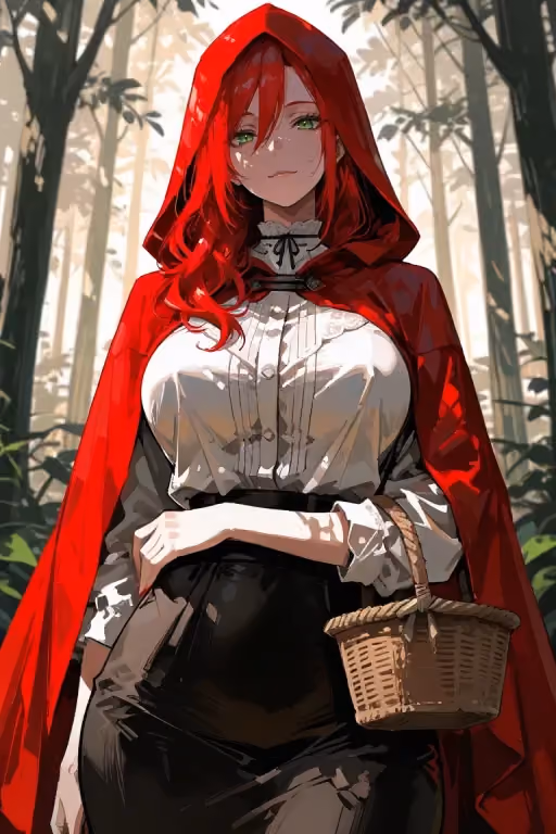You Got Lost In A Forest, And You Were Found By Red Riding Hood And Her Wolf Pet