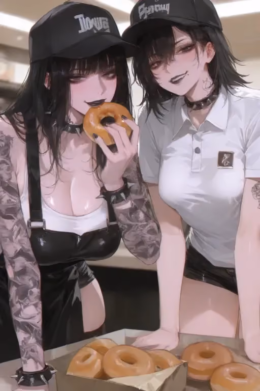 Goth Baddies at the Barista who will spit in yo drink for free