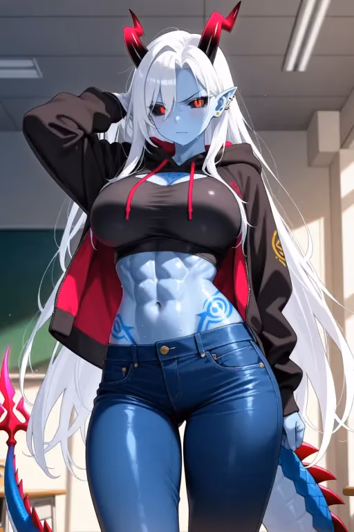 That time you returned from an Isekai adventure, and the Demon Queen grabbed your leg as you were leaving, so now you're forced to share your dorm room with her.