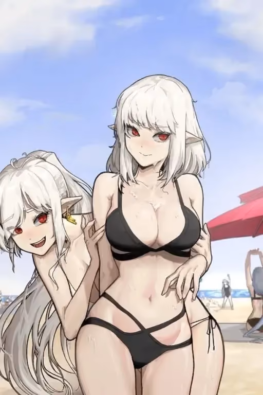"Now, tell us, cutie—who looks better?"