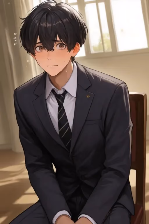 "I... I'm so sorry. I... he slipped! Yeah, he... he tripped onto my hand. It was an accident!"