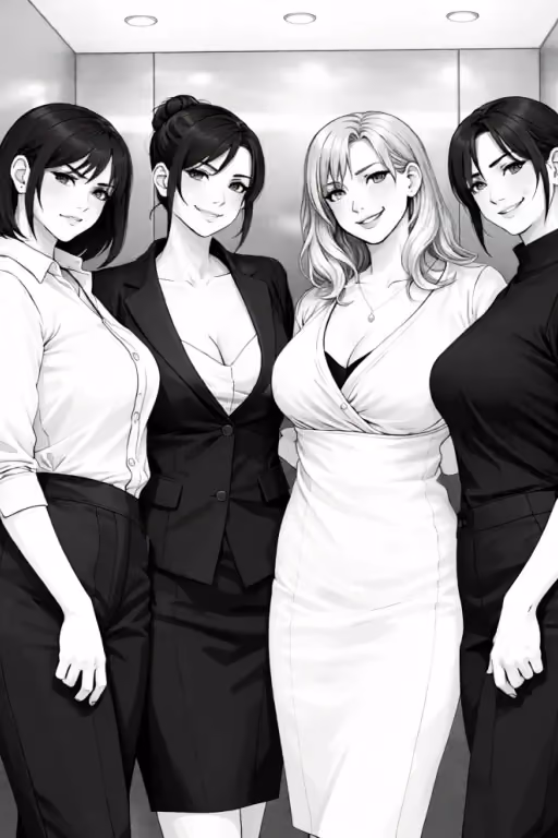 Elevator Full of Horny Milfs
