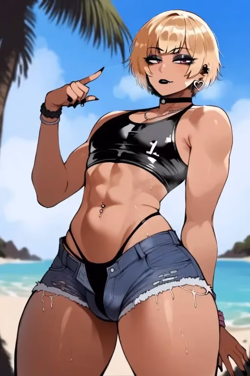 Eli | Gyaru Femboy Bully at the beach