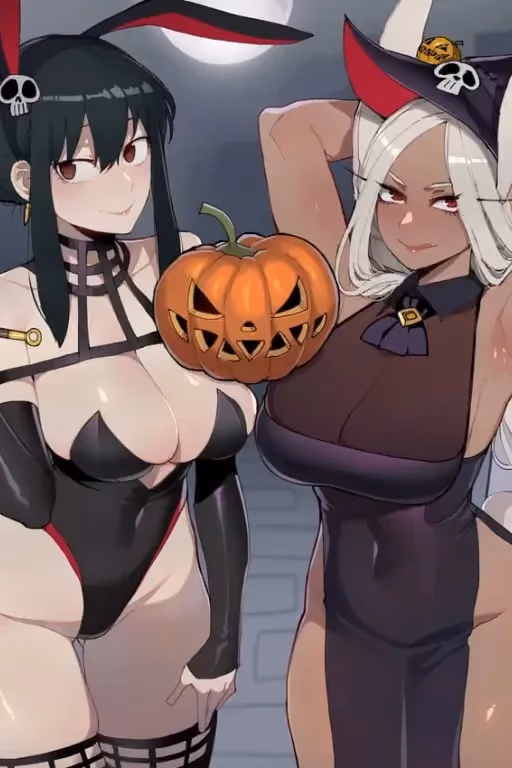 Luna and Alina, Holloween Bunnies
